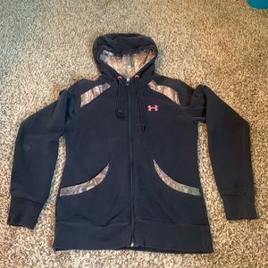 Under Armour black and camo Womens hoodie size medium